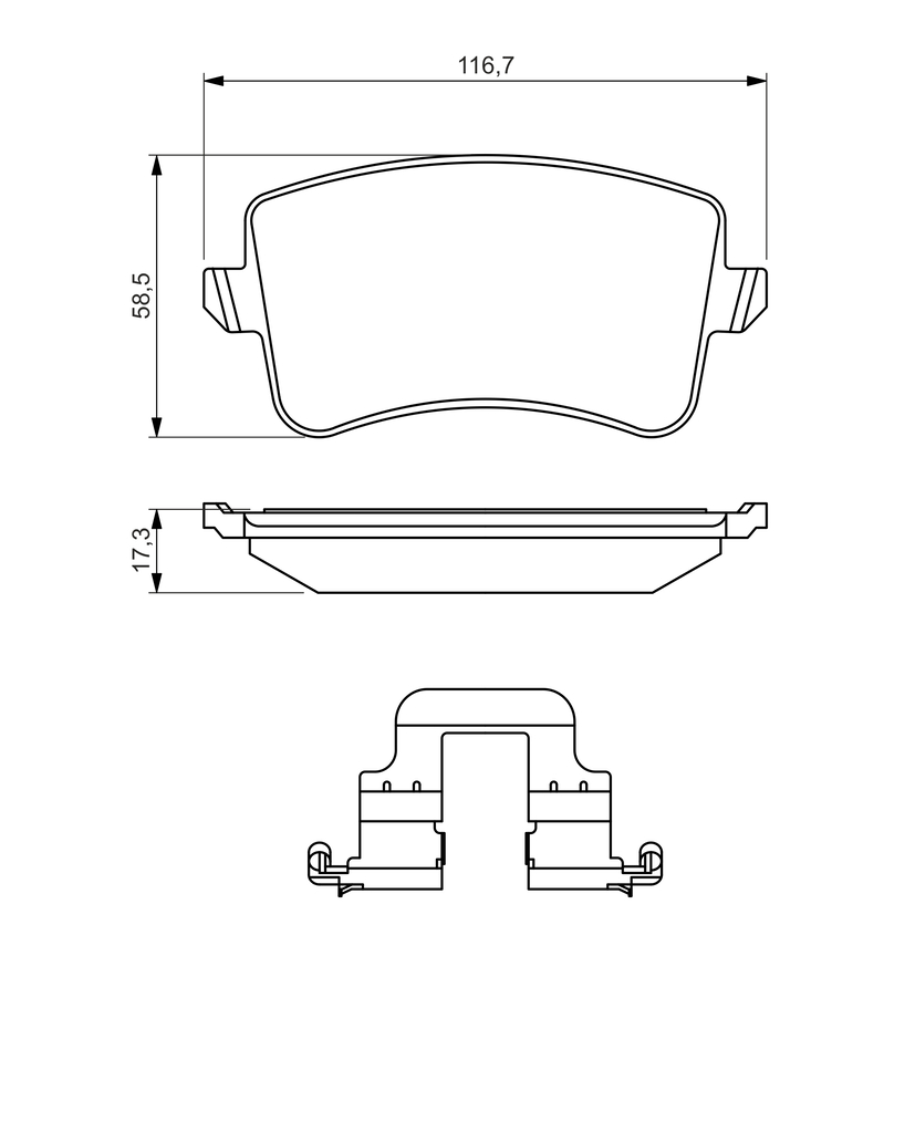 BOSCH Bremseklodser 0986494637 for VW