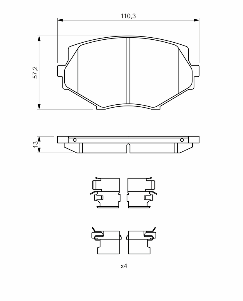 BOSCH Bremseklodser 0986494655 for MAZDA