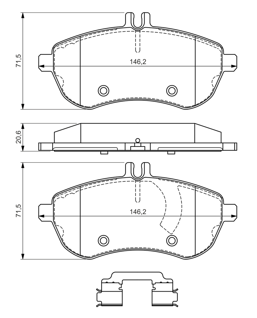 BOSCH Bremseklodser 0986494667 for MERCEDES-BENZ