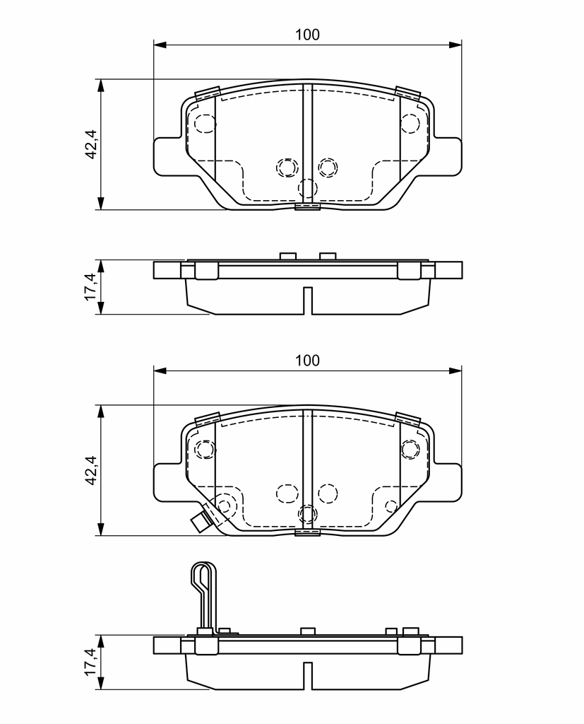 BOSCH Bremseklodser 0986495393 for FIAT