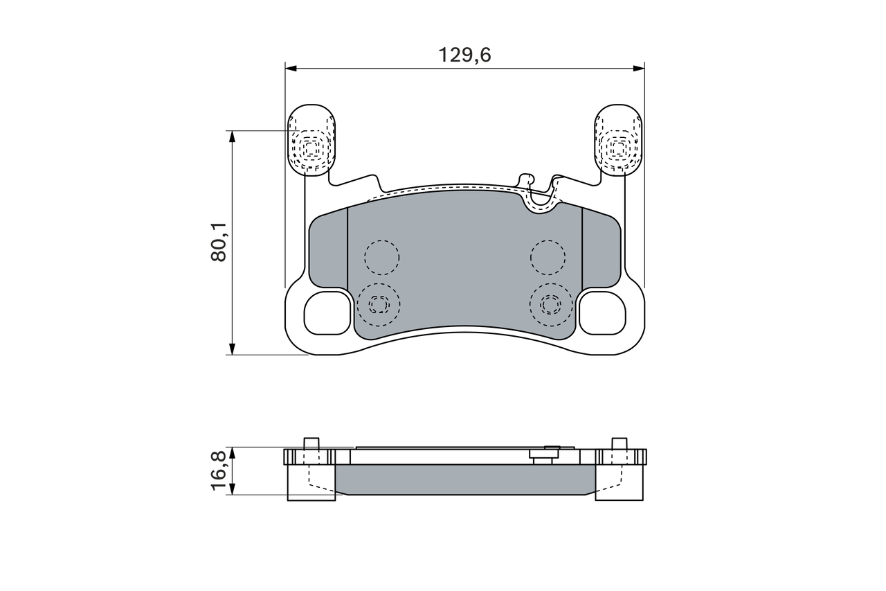 BOSCH Bremseklodser 0986460256 for PORSCHE