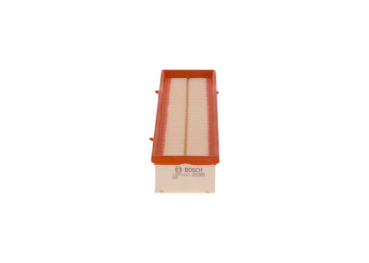 BOSCH Luftfilter f026400323 Filterindsats length_mm_203|Længde [mm]|261 width_mm_206|Bredde [mm]|97 height_mm_209|Højde [mm]|59 59mm for DACIA