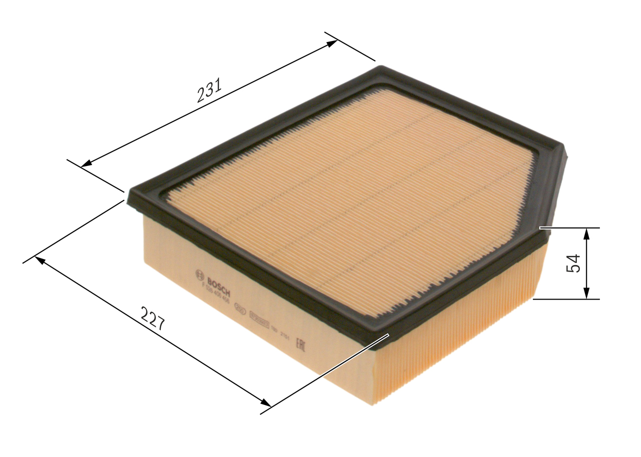 BOSCH Luftfilter f026400456 Filterindsats length_mm_203|Længde [mm]|240 width_mm_206|Bredde [mm]|236 height_mm_209|Højde [mm]|70 70mm for TOYOTA LEXU