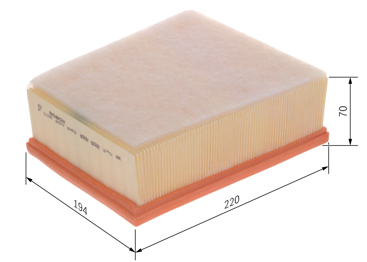 BOSCH Luftfilter f026400559 Filterindsats length_mm_203|Længde [mm]|220 width_mm_206|Bredde [mm]|194 height_mm_209|Højde [mm]|80 80mm for MERCEDES-BE