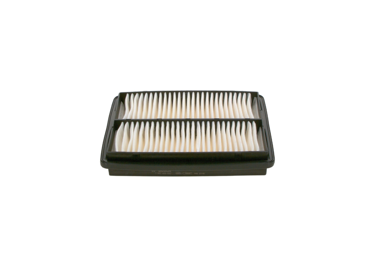 BOSCH Luftfilter 1457433037 Filterindsats length_mm_203|Længde [mm]|256 width_mm_206|Bredde [mm]|208 height_mm_209|Højde [mm]|43 quantity_563|Mængde|1