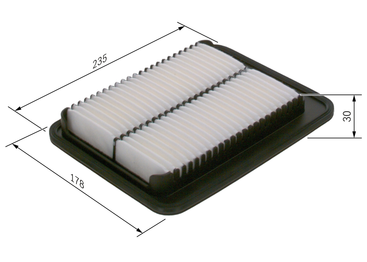 BOSCH Luftfilter f026400127 Filterindsats length_mm_203|Længde [mm]|235 width_mm_206|Bredde [mm]|178 height_mm_209|Højde [mm]|30 quantity_563|Mængde|1