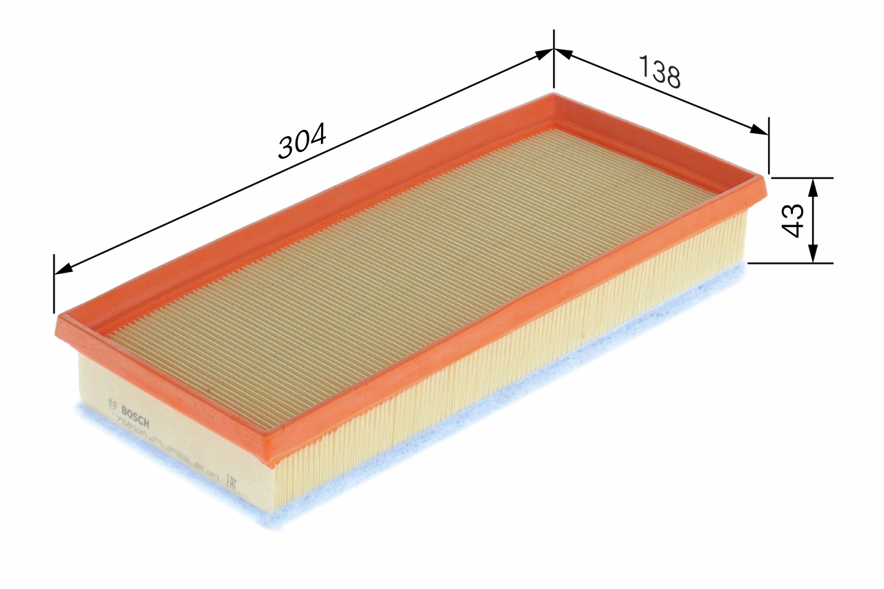 BOSCH Luftfilter f026400140 Filterindsats length_mm_203|Længde [mm]|305 width_mm_206|Bredde [mm]|139 height_mm_209|Højde [mm]|64 64mm for TOYOTA