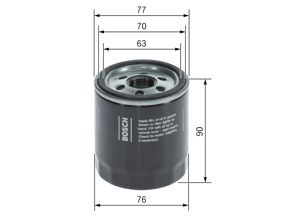 BOSCH Oliefilter F 026 407 378 Påskruet 90mm M 22 x 1,5 for MG LANCIA JEEP FIAT SUZUKI