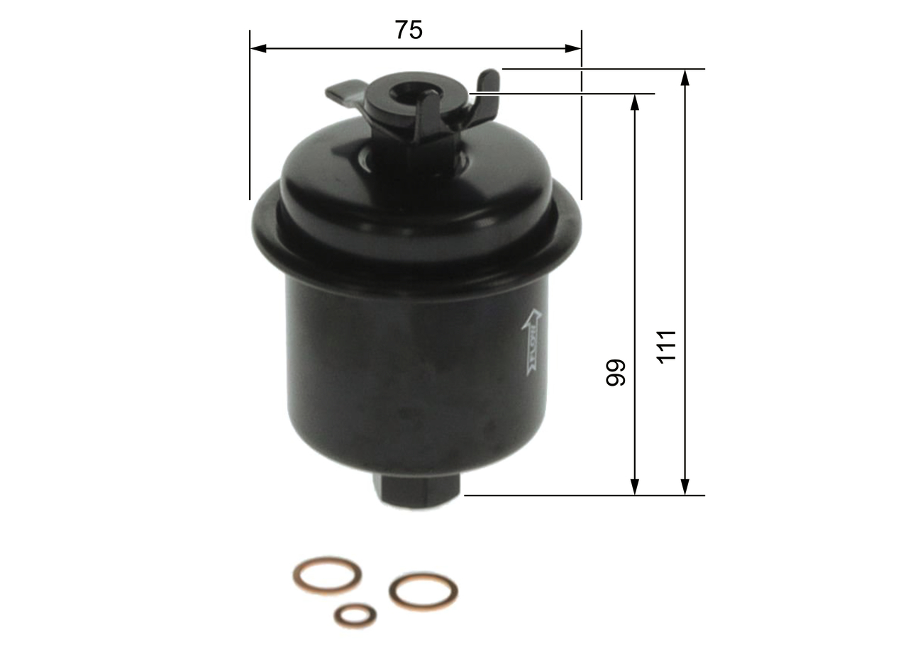 BOSCH Brændstof-filter 0450905916 Lednings 111mm for GMC HONDA ISUZU ROVER