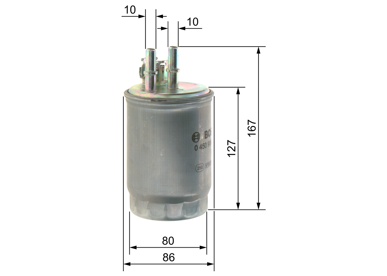 BOSCH Brændstof-filter 0450906357 Lednings 166,5mm for FORD MAZDA