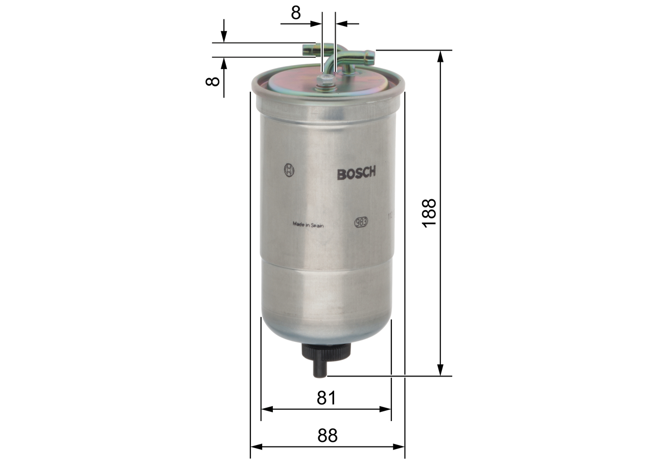 BOSCH Brændstof-filter 0450906442 Lednings 192mm for HONDA