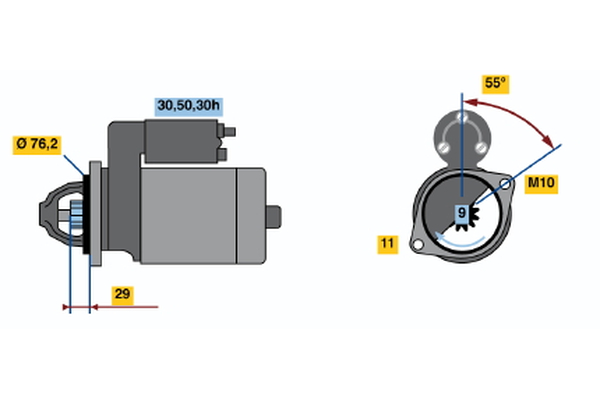 BOSCH Starter 0986018890 for BMW