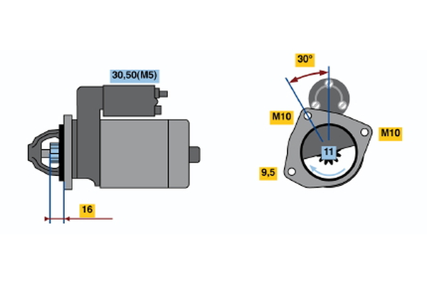 BOSCH Starter 0986022131 for FORD VOLVO MAZDA