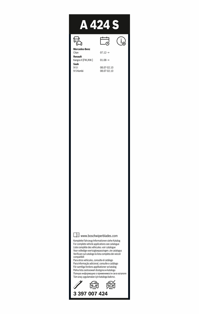 BOSCH Viskerblad 3397007424 for SAAB RENAULT