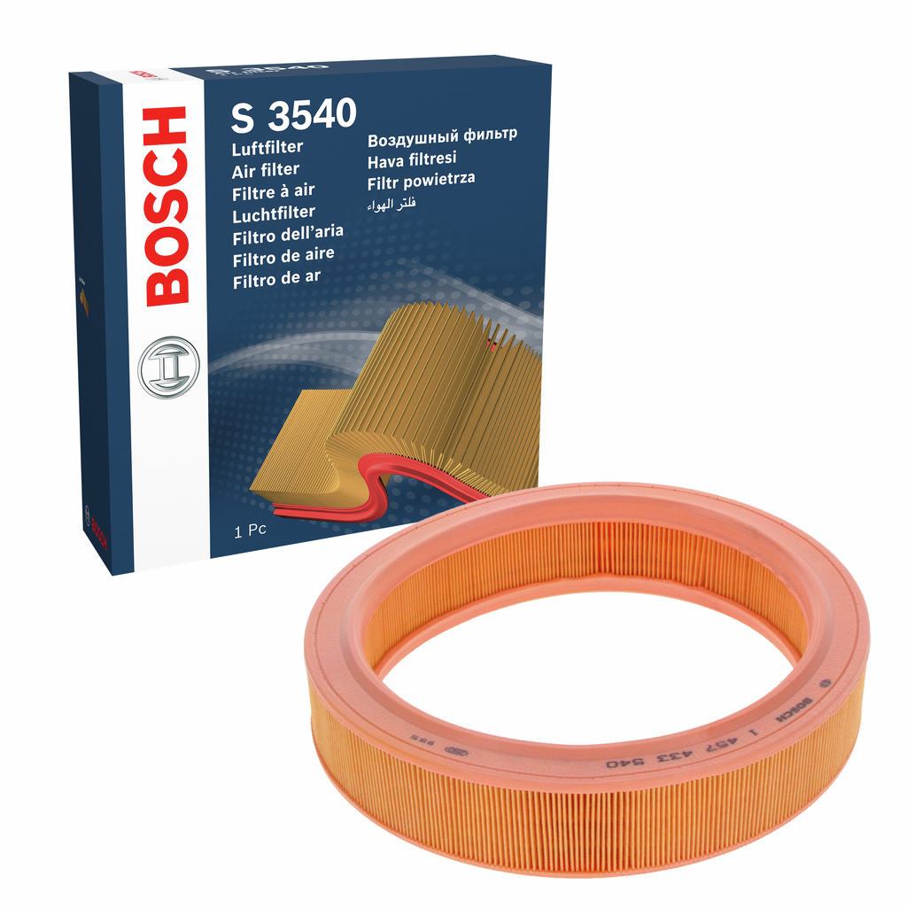 BOSCH Luftfilter 1457433540 Filterindsats outer_diameter_mm_497|Yderdiameter [mm]|278 diameter_1_mm_341|Diameter 1 [mm]|221 width_mm_206|Bredde [mm]|2