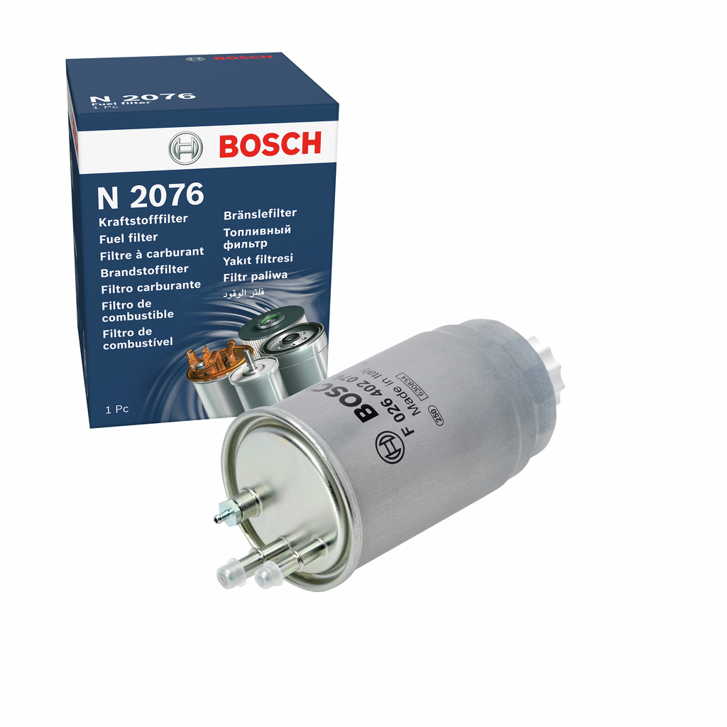 BOSCH Brændstof-filter f026402076 Lednings 205mm for OPEL FORD GMC FIAT LANCIA VAUXHALL PEUGEOT CITROËN TATA