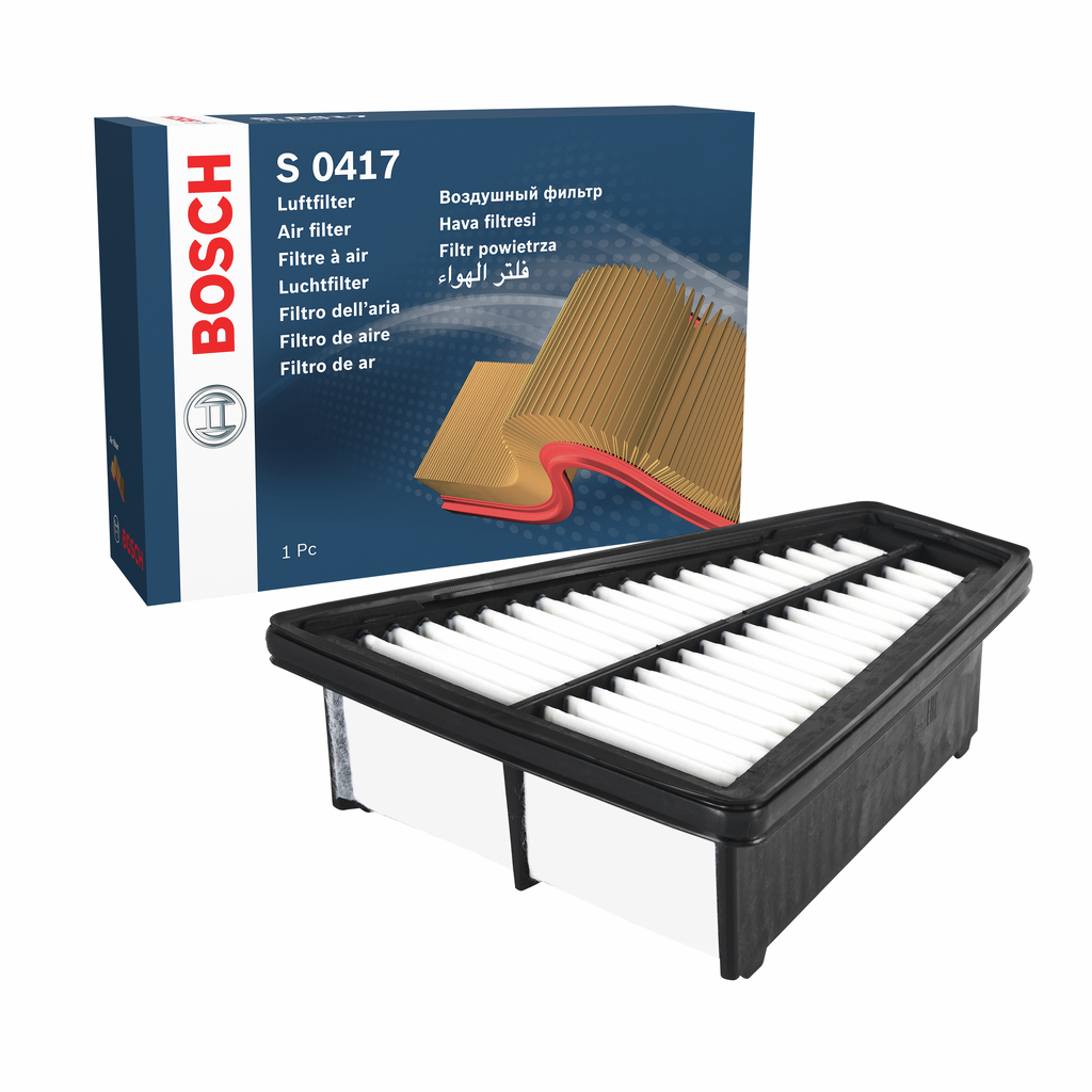 BOSCH Luftfilter f026400417 Filterindsats length_mm_203|Længde [mm]|208 width_mm_206|Bredde [mm]|180 height_mm_209|Højde [mm]|71 71mm for RENAULT