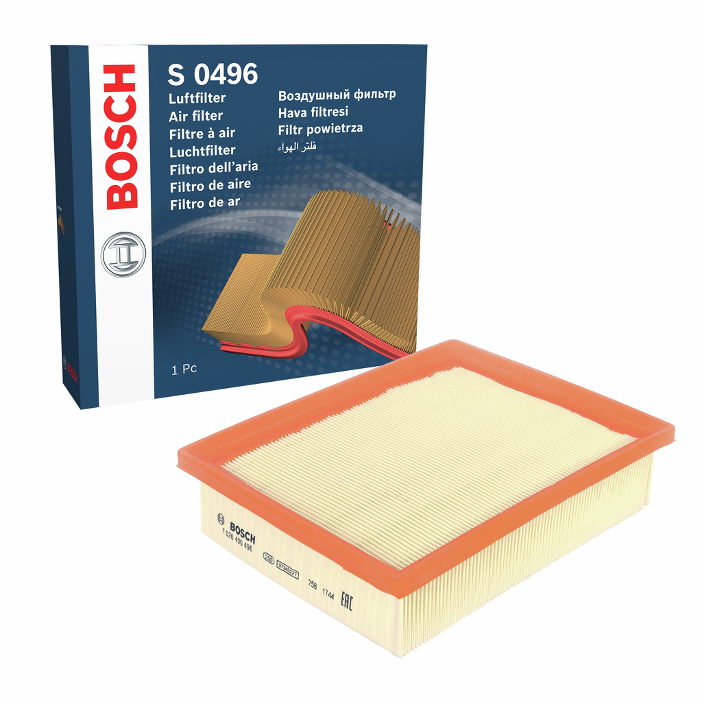 BOSCH Luftfilter f026400496 Filterindsats length_mm_203|Længde [mm]|258 width_mm_206|Bredde [mm]|209 height_mm_209|Højde [mm]|70 70mm for OPEL GMC VA