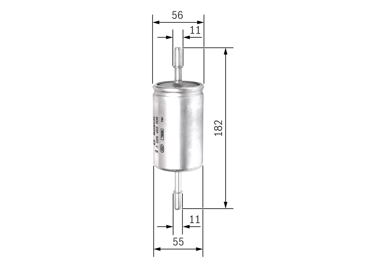 BOSCH Brændstof-filter f026403009 Lednings 182mm for FORD VOLVO MAZDA