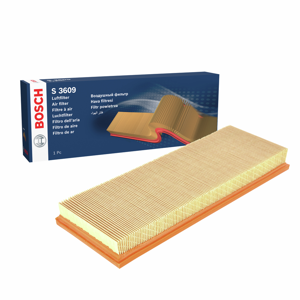 BOSCH Luftfilter 1 457 433 609 Filterindsats length_mm_203|Længde [mm]|396 width_mm_206|Bredde [mm]|150 height_mm_209|Højde [mm]|42 42mm for FORD