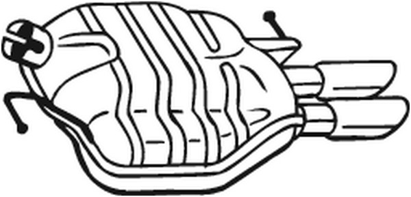 Bagerste lydpotte / udstødning, BOSAL, b.la. til Audi