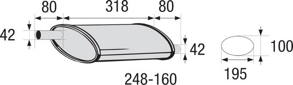 BOSAL Midterste, lyddæmper, universal 248160