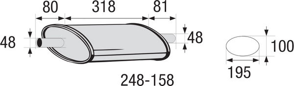 BOSAL Midterste, lyddæmper, universal 248158
