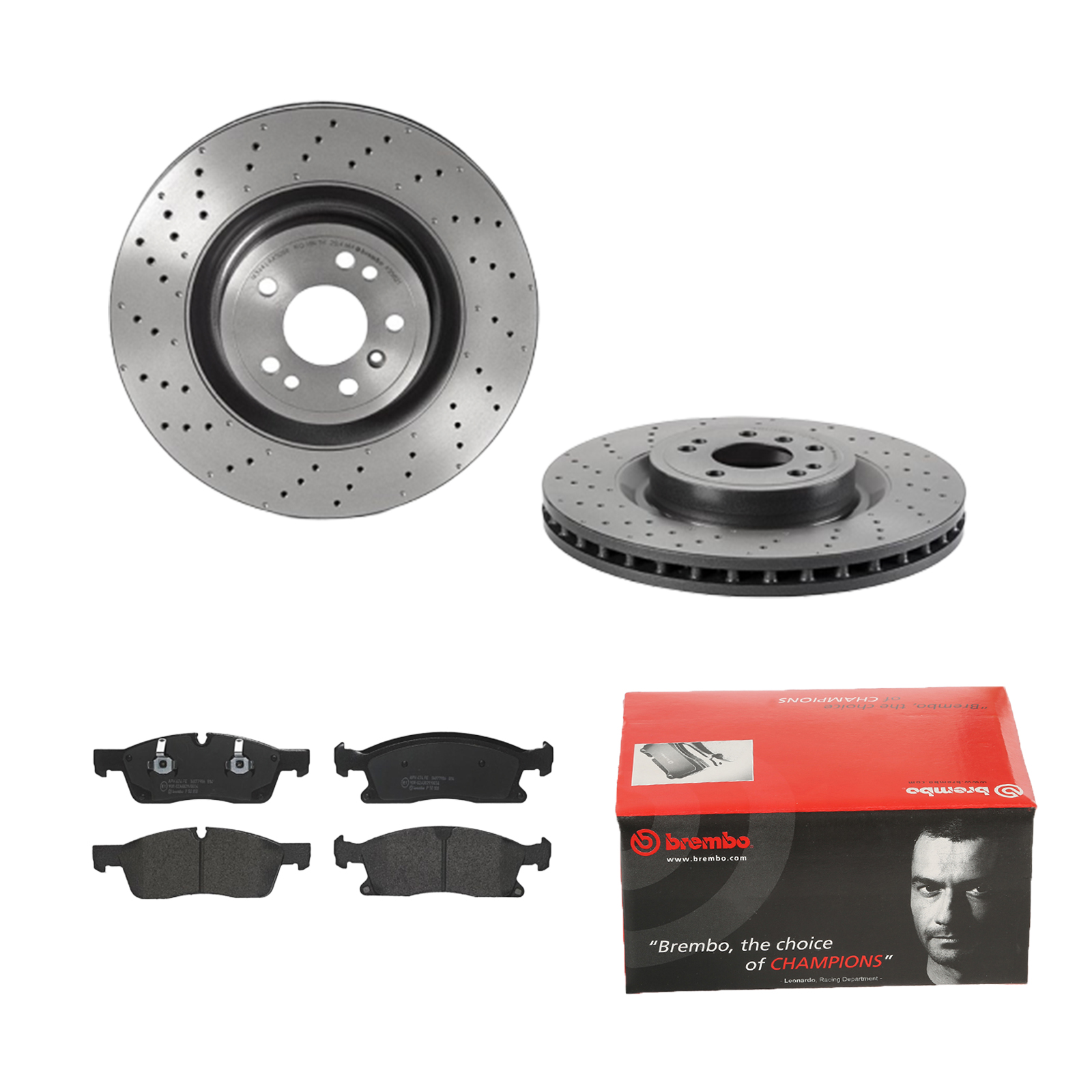 BREMBO Bremsesæt, skivebremser 142057635 foraksel perforeret/ventileret 350mm 32mm for MERCEDES-BENZ