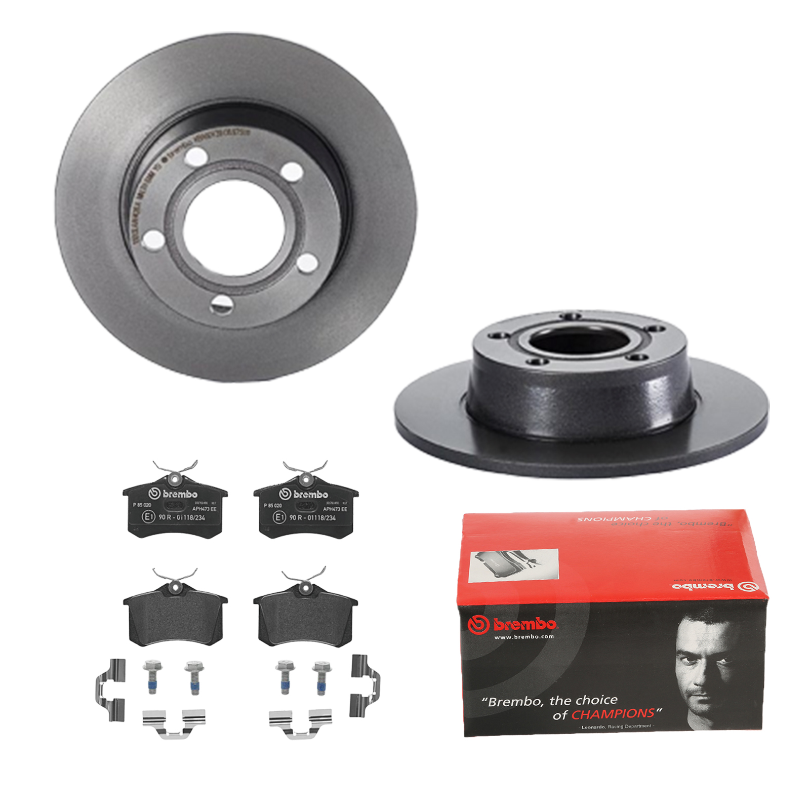 BREMBO Bremsesæt, skivebremser 142053462 bagaksel fuld 255mm 10mm for PEUGEOT CITROËN FORD ROEWE (SAIC) FIAT ZHONGHUA (BRILLIANCE) DS VW SEAT AUDI SKO