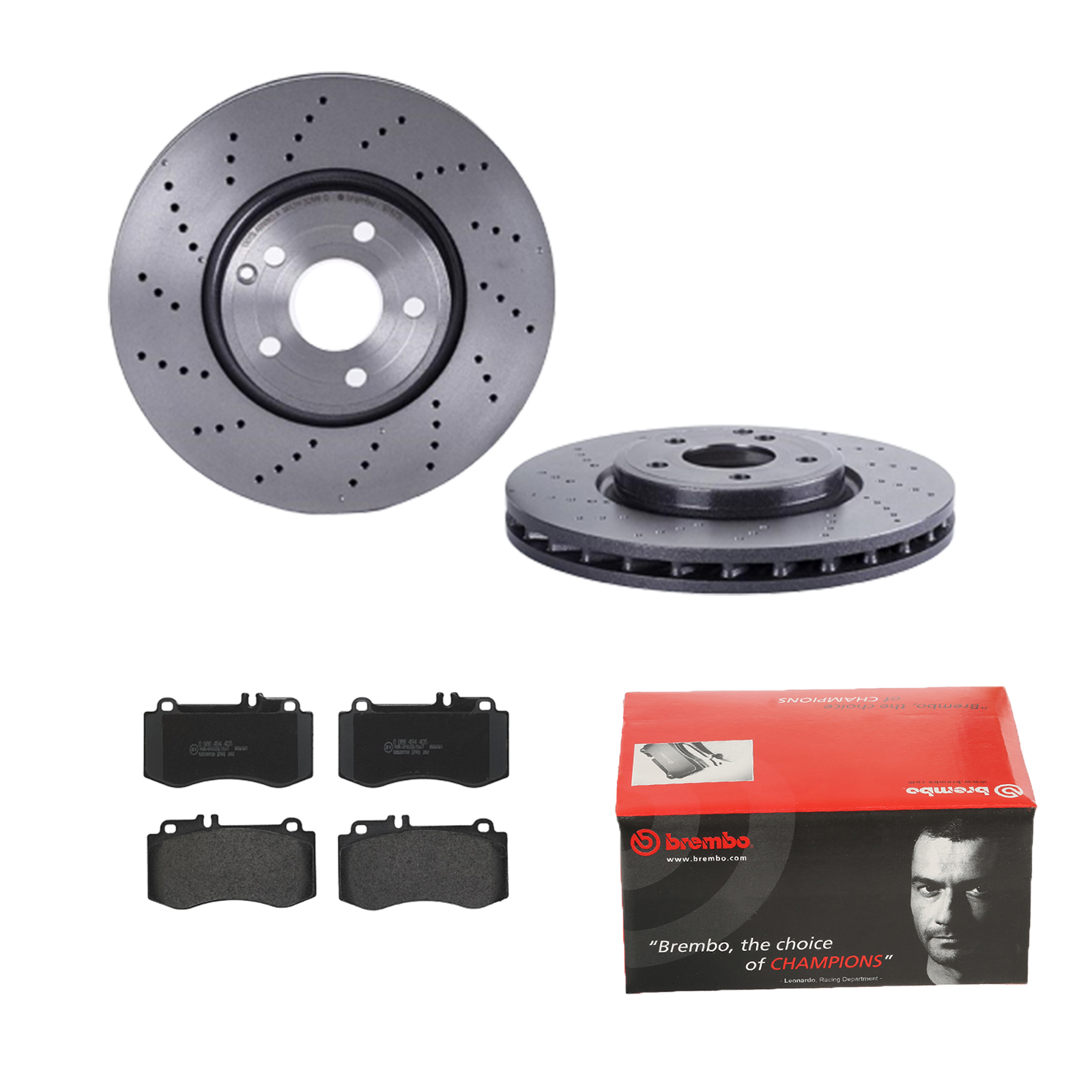 BREMBO Bremsesæt, skivebremser 142056465 foraksel perforeret/ventileret 322mm 32mm for MERCEDES-BENZ