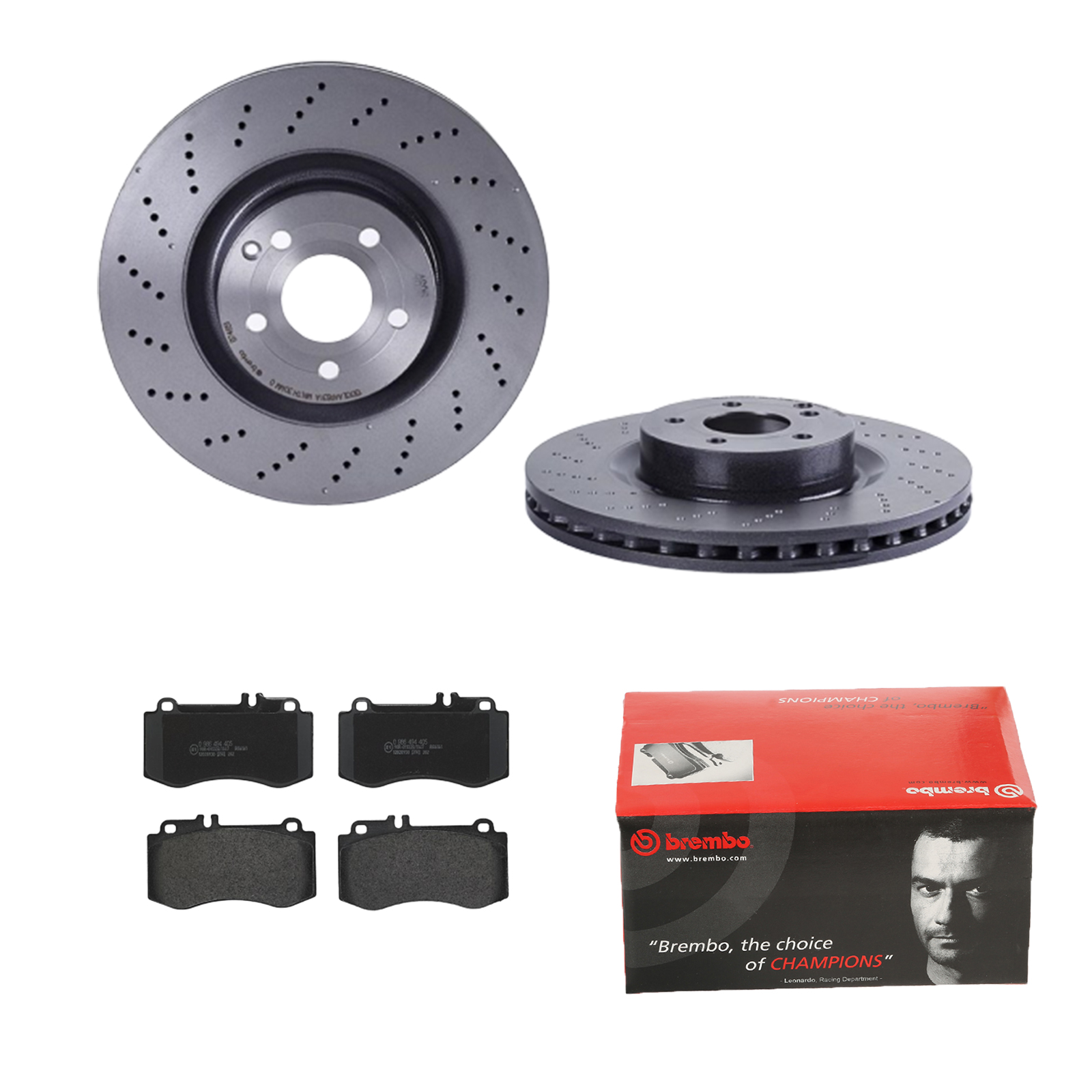 BREMBO Bremsesæt, skivebremser 142056466 foraksel perforeret/ventileret 344mm 32mm for MERCEDES-BENZ