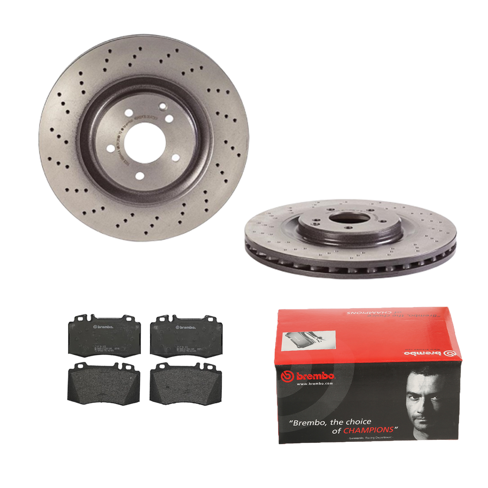 BREMBO Bremsesæt, skivebremser 142054291 foraksel perforeret/ventileret 345mm 30mm for MERCEDES-BENZ
