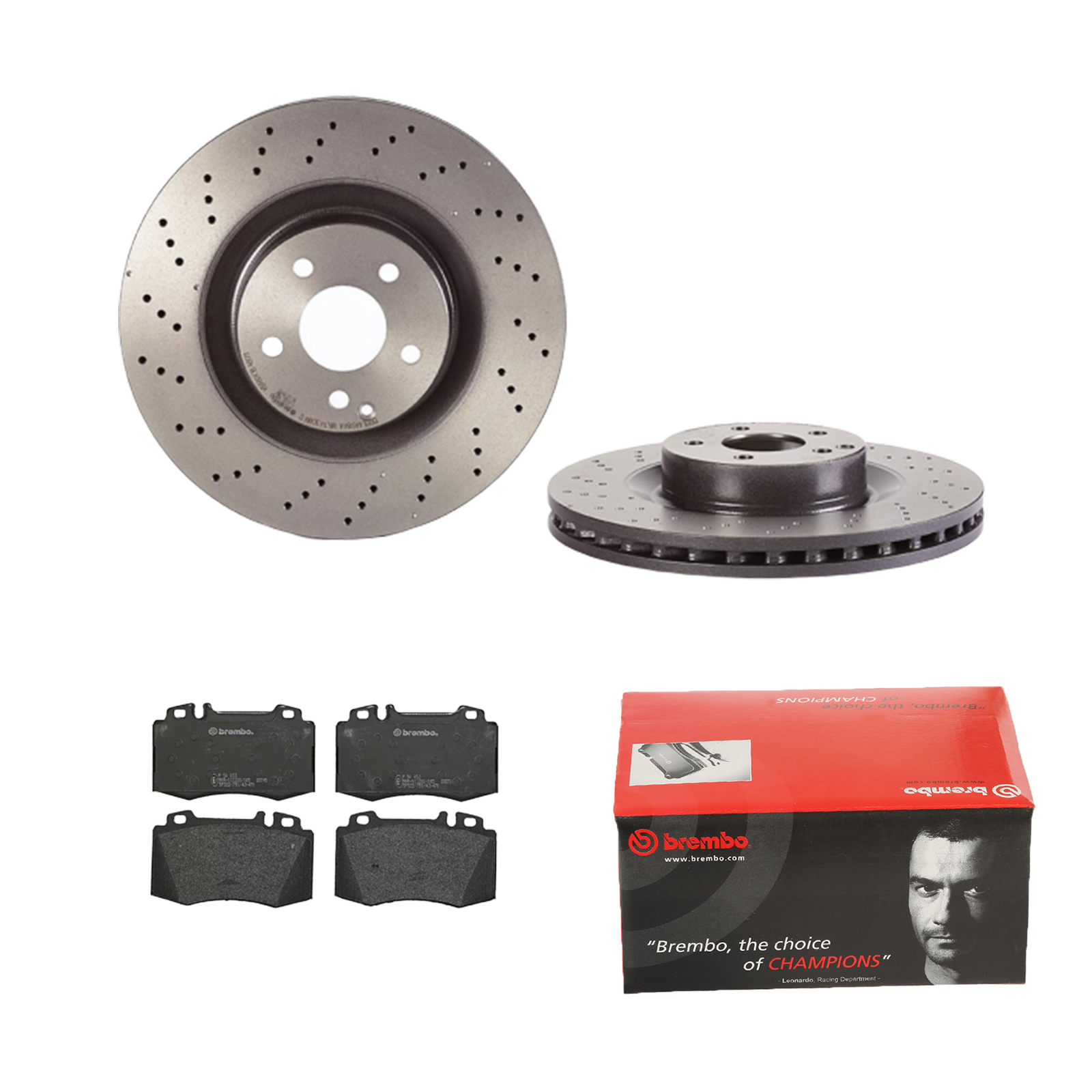 BREMBO Bremsesæt, skivebremser 142054293 foraksel perforeret/ventileret 350mm 32mm for MERCEDES-BENZ