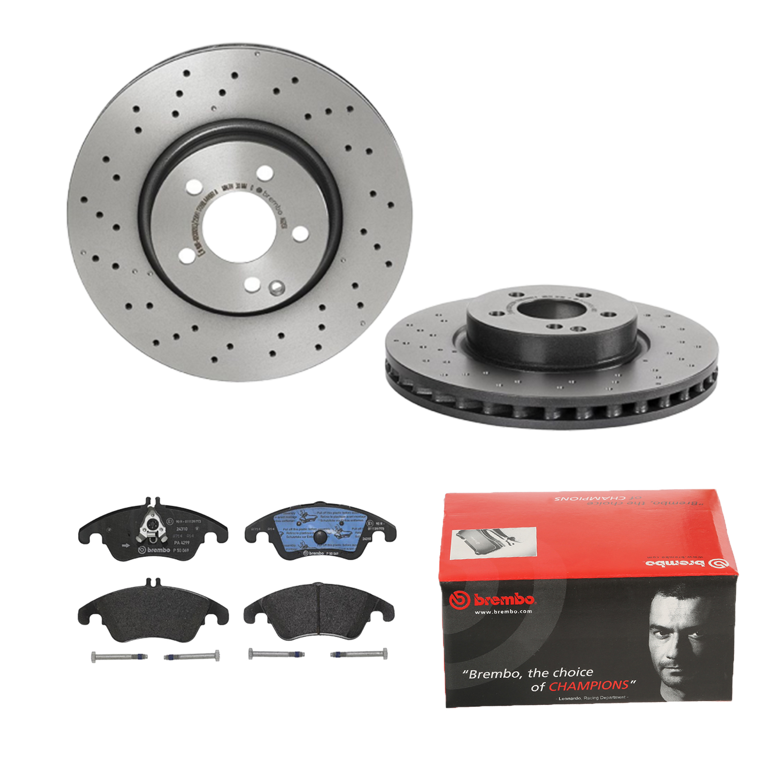BREMBO Bremsesæt, skivebremser 142054419 foraksel perforeret/ventileret 322mm 32mm for MERCEDES-BENZ