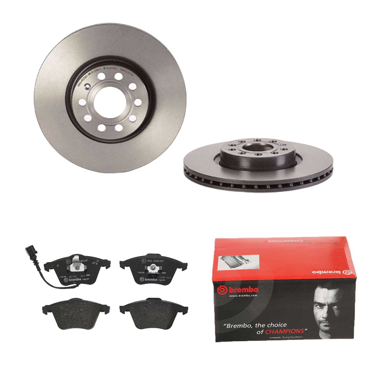 BREMBO Bremsesæt, skivebremser 142054904 foraksel indvendig ventileret 312mm 25mm for VW SKODA AUDI SKODA (SVW) AUDI (FAW) VW (FAW)