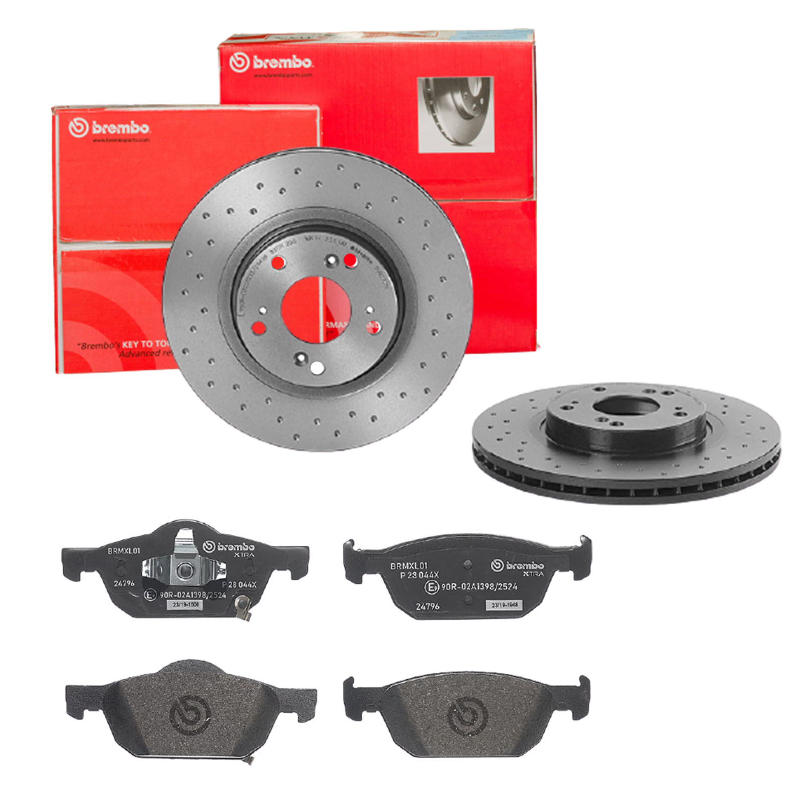 BREMBO Bremsesæt, skivebremser sk8k0f3xp2 foraksel perforeret/ventileret 296mm 25mm for HONDA