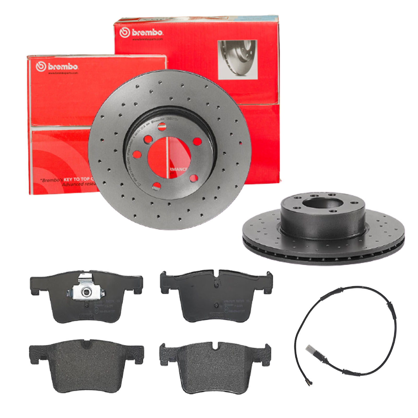 BREMBO Bremsesæt, skivebremser sk8k0f3hd0 foraksel perforeret/ventileret 312mm 24mm for BMW