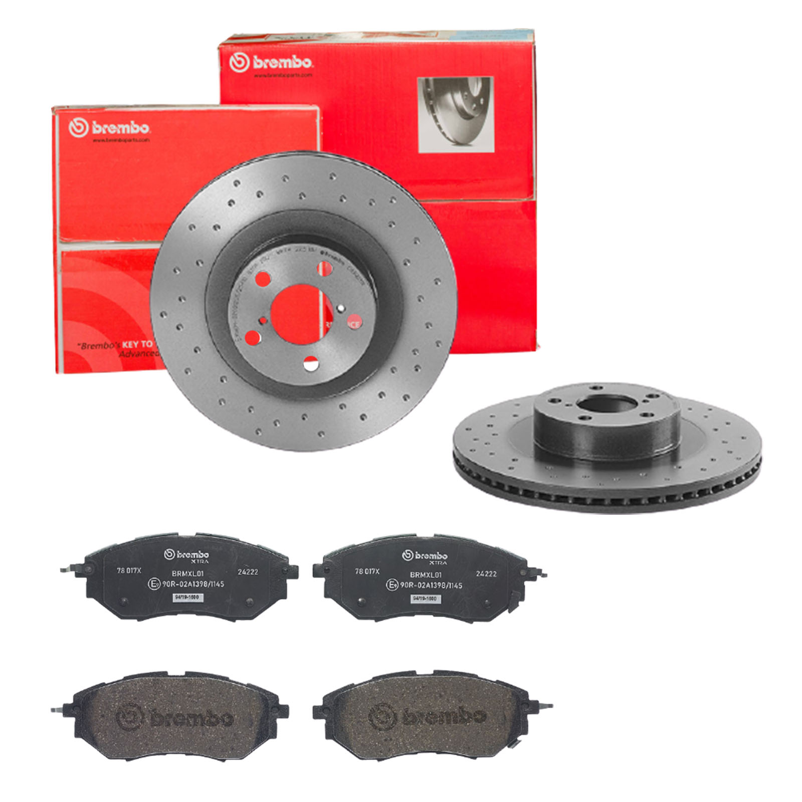 BREMBO Bremsesæt, skivebremser sk8k0f2h21 foraksel perforeret/ventileret 293mm 24mm for SUBARU TOYOTA