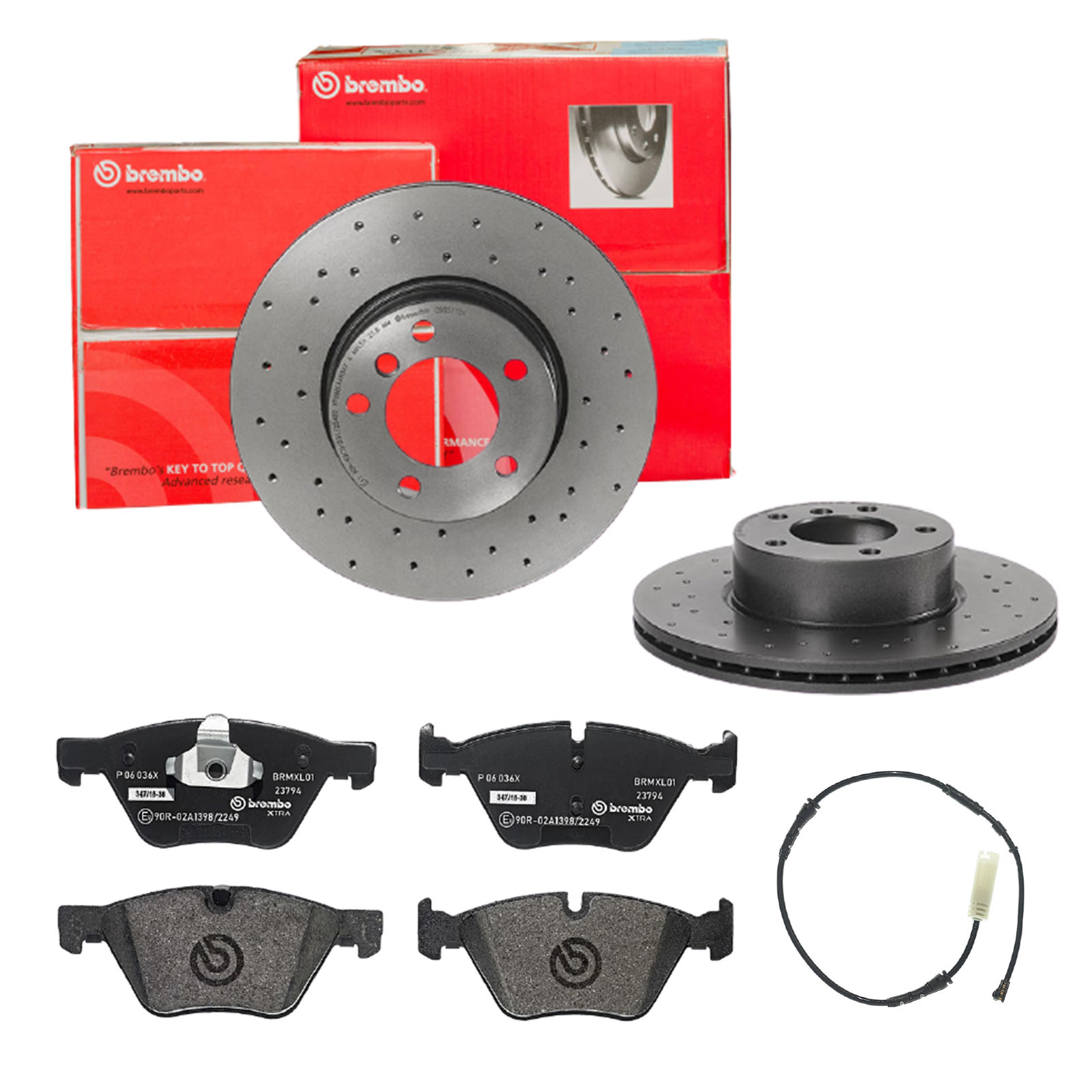 BREMBO Bremsesæt, skivebremser sk8k0f2a67 foraksel perforeret/ventileret 312mm 24mm for BMW