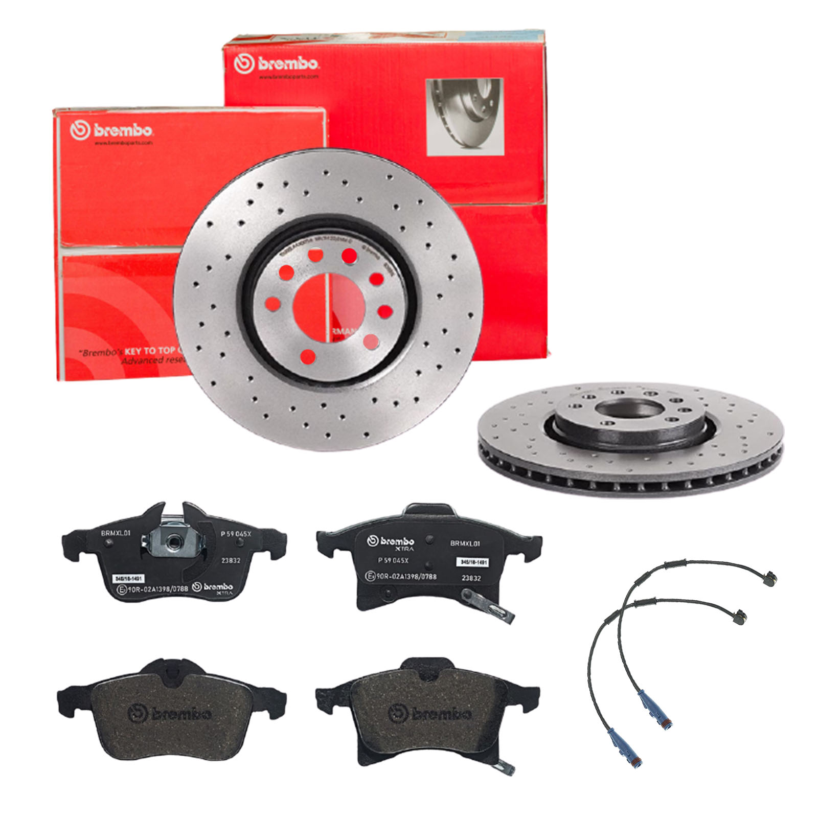 BREMBO Bremsesæt, skivebremser sk8k0f25o7 foraksel perforeret/ventileret 308mm 25mm for OPEL VAUXHALL SAAB GENERAL MOTORS SATURN AC