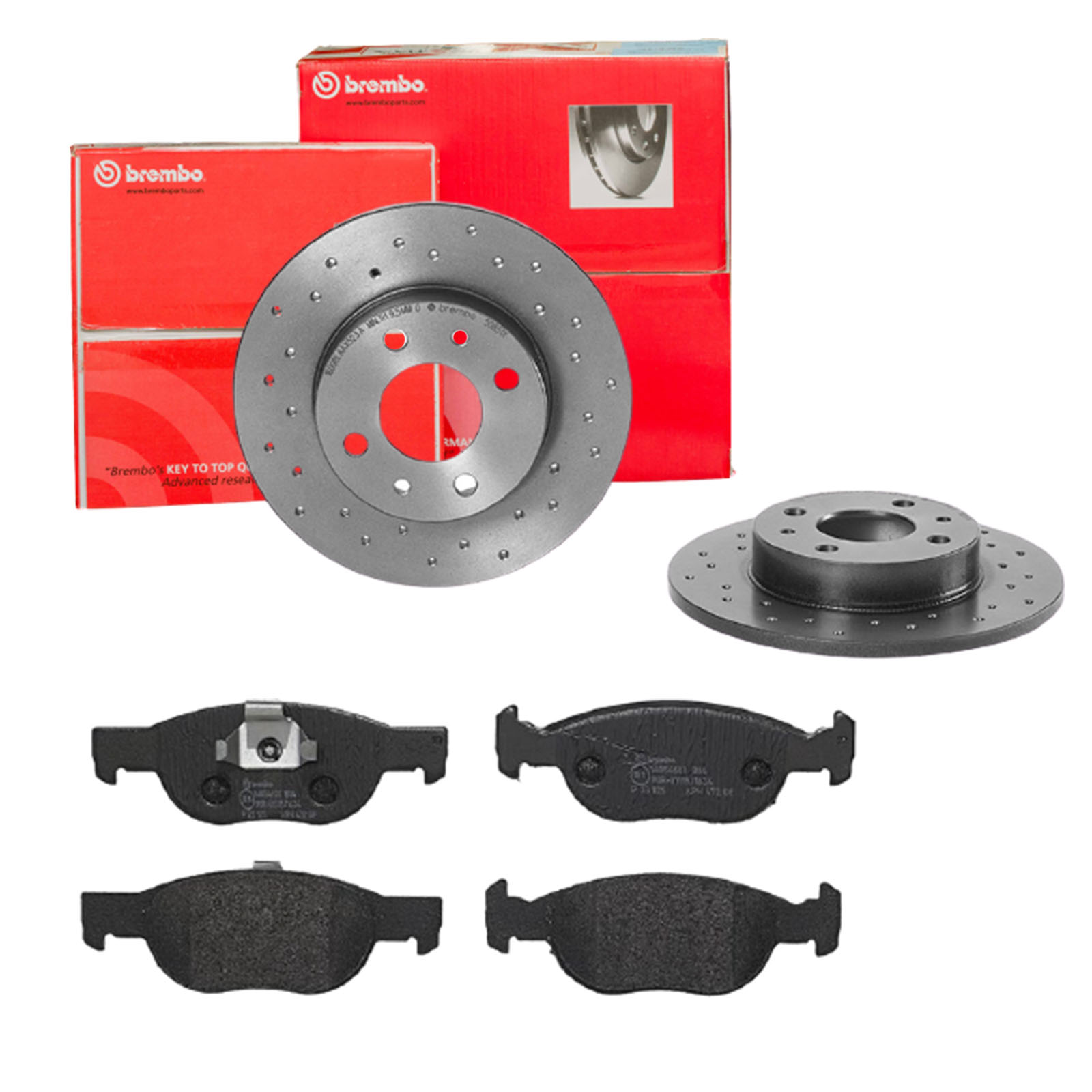 BREMBO Bremsesæt, skivebremser sk8k0f1xe9 bagaksel perforeret 240mm 11mm for FORD FIAT ZASTAVA ABARTH ALFA ROMEO