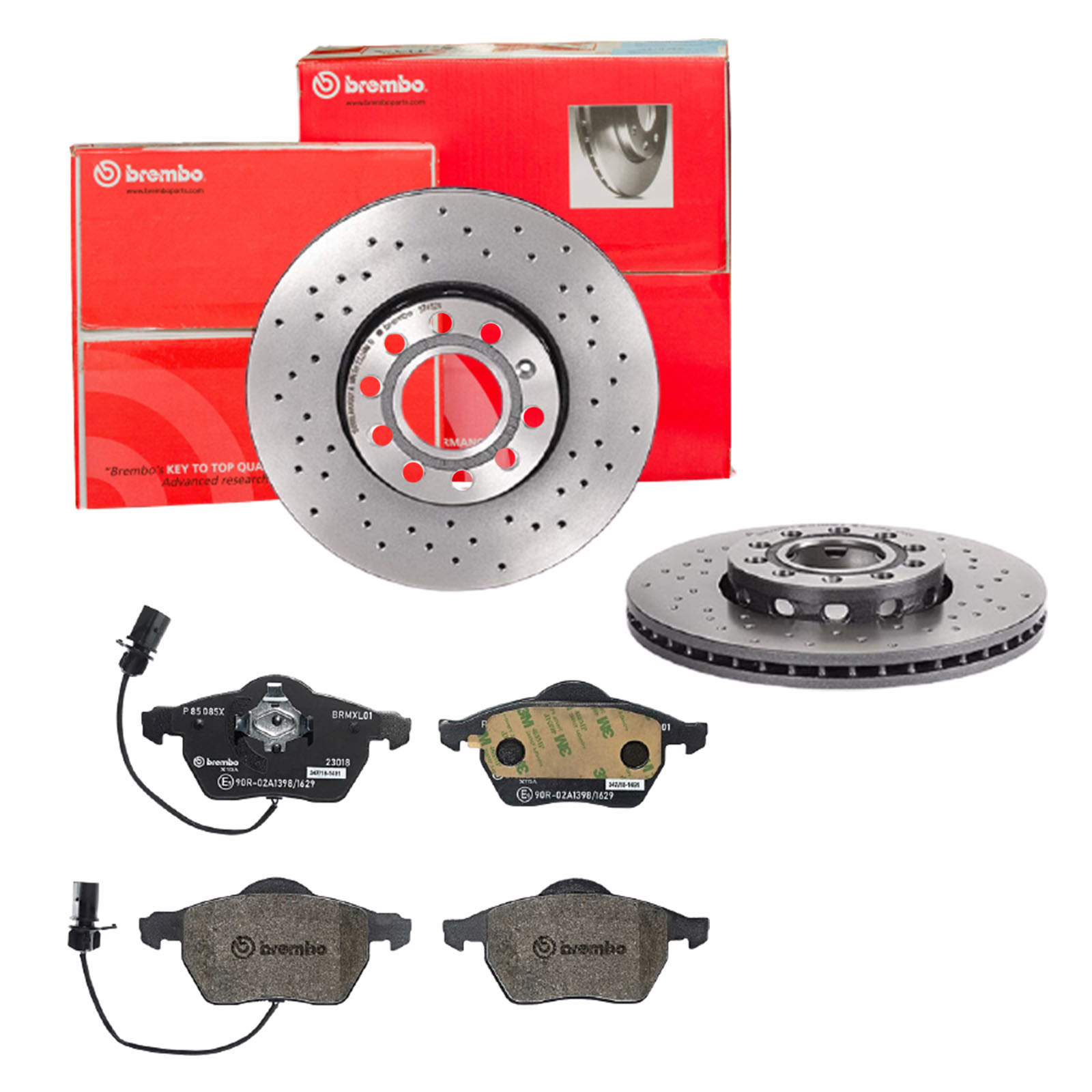 BREMBO Bremsesæt, skivebremser sk8k0f1rz3 foraksel perforeret/ventileret 288mm 25mm for AUDI SEAT VW SKODA AUDI (FAW)