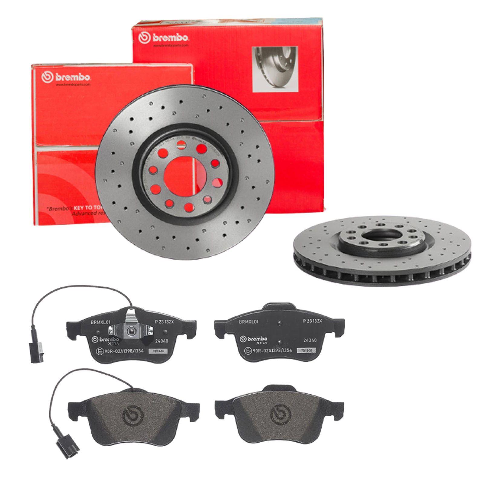 BREMBO Bremsesæt, skivebremser sk8k0ezzl5 foraksel perforeret/ventileret 305mm 28mm for ALFA ROMEO FIAT (GAC) CHRYSLER DODGE