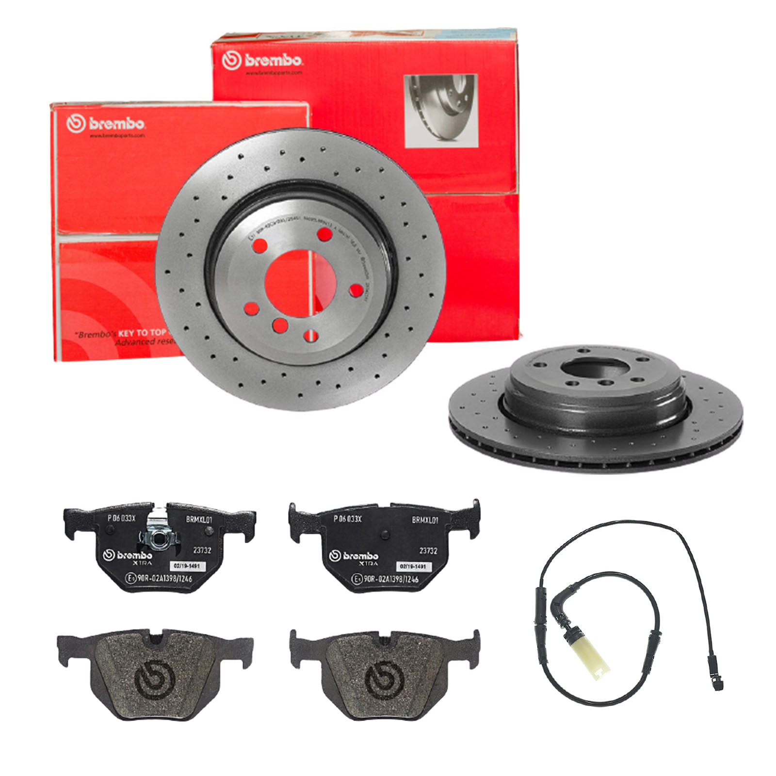 BREMBO Bremsesæt, skivebremser sk8k0f9ea5 bagaksel perforeret/ventileret 320mm 20mm for BMW