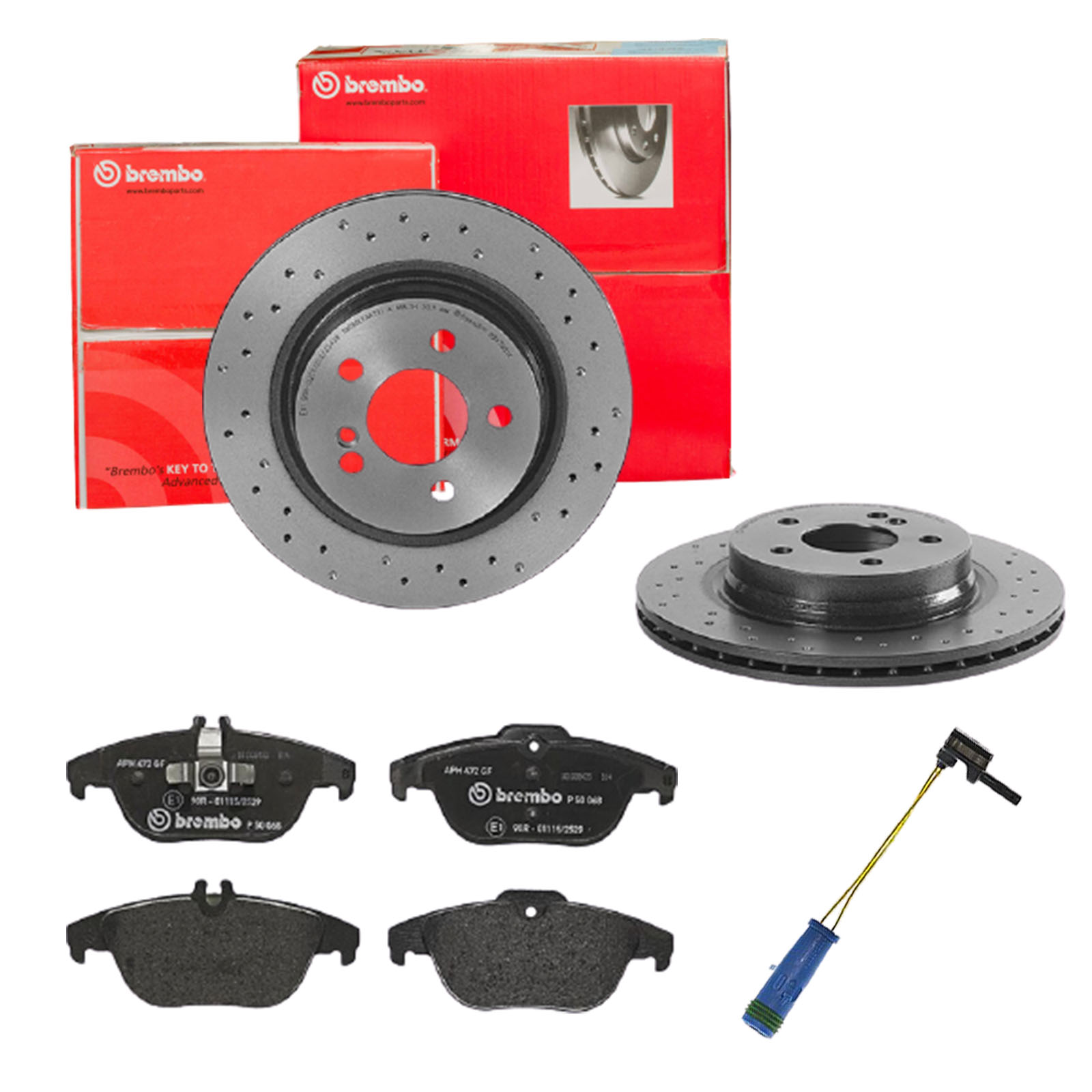 BREMBO Bremsesæt, skivebremser sk8k0f8zt1 bagaksel perforeret/ventileret 300mm 22mm for MERCEDES-BENZ