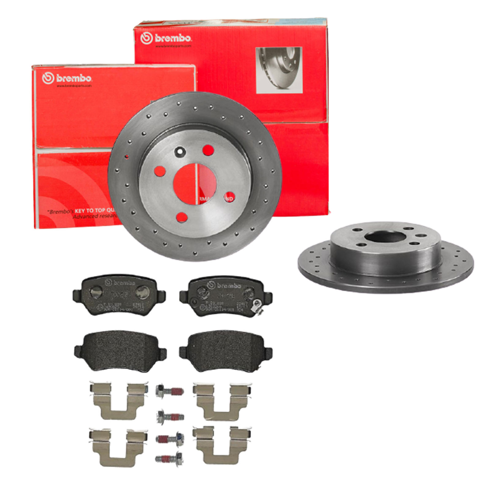 BREMBO Bremsesæt, skivebremser sk8k0f8we3 bagaksel fuld 240mm 10mm for OPEL VAUXHALL GENERAL MOTORS SATURN KIA