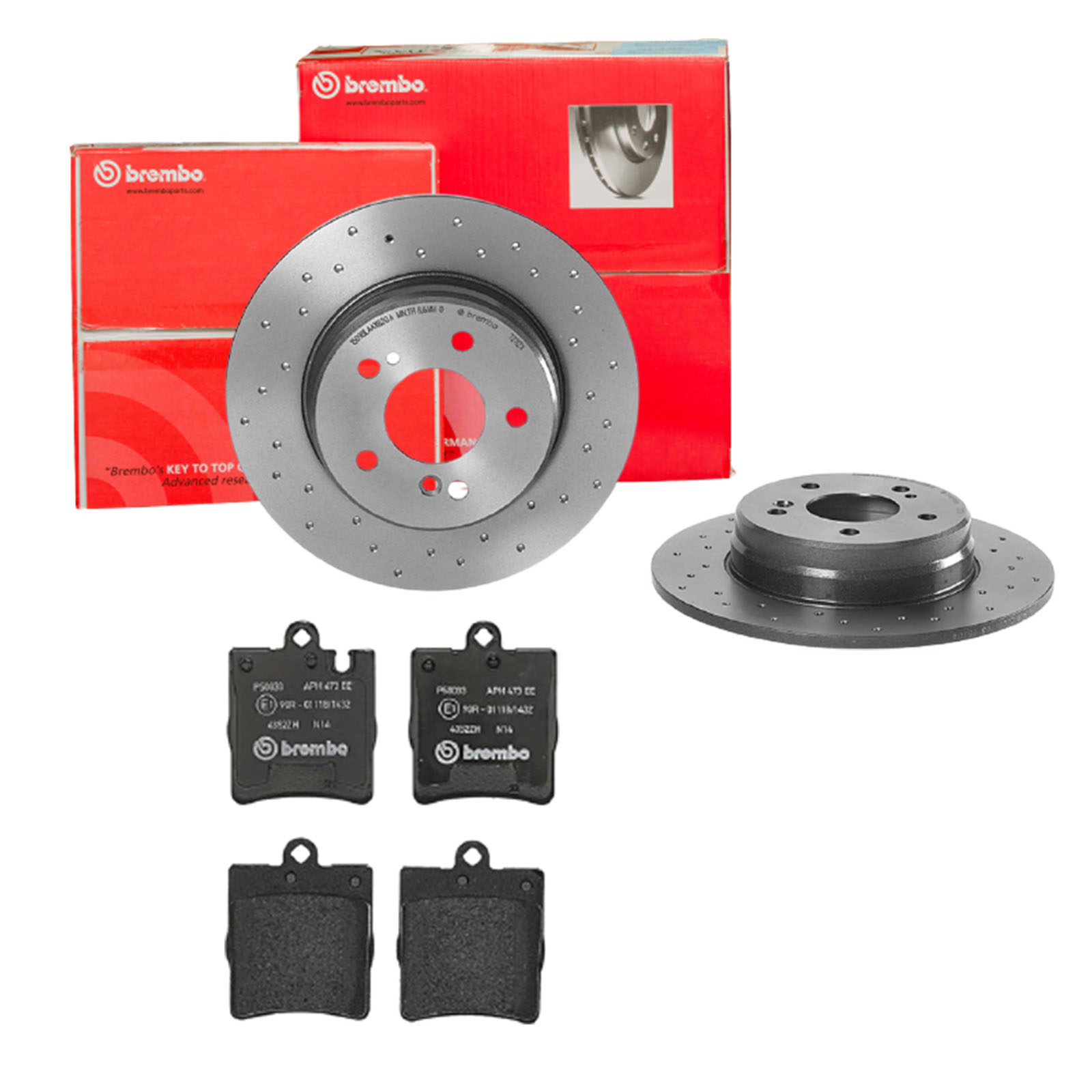 BREMBO Bremsesæt, skivebremser sk8k0f8te1 bagaksel fuld 290mm 10mm for MERCEDES-BENZ