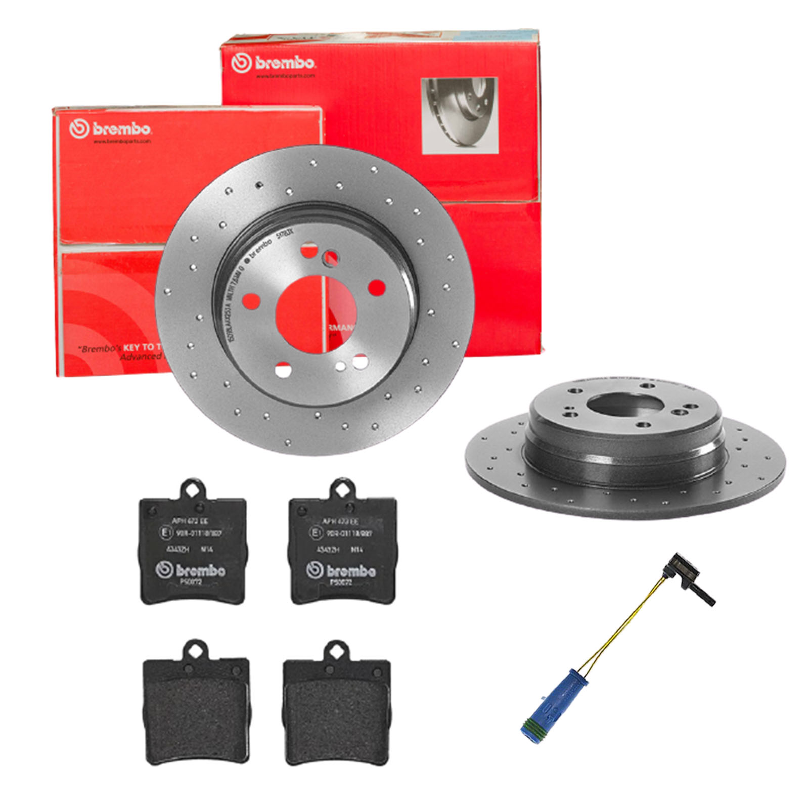 BREMBO Bremsesæt, skivebremser sk8k0f8n31 bagaksel perforeret 278mm 9mm for MERCEDES-BENZ CHRYSLER
