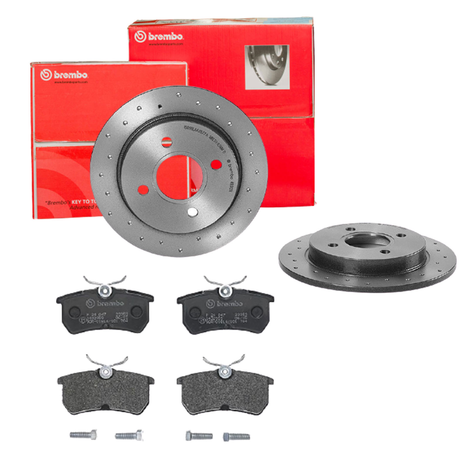 BREMBO Bremsesæt, skivebremser sk8k0f8h67 bagaksel perforeret 253mm 10mm for FORD FORD USA