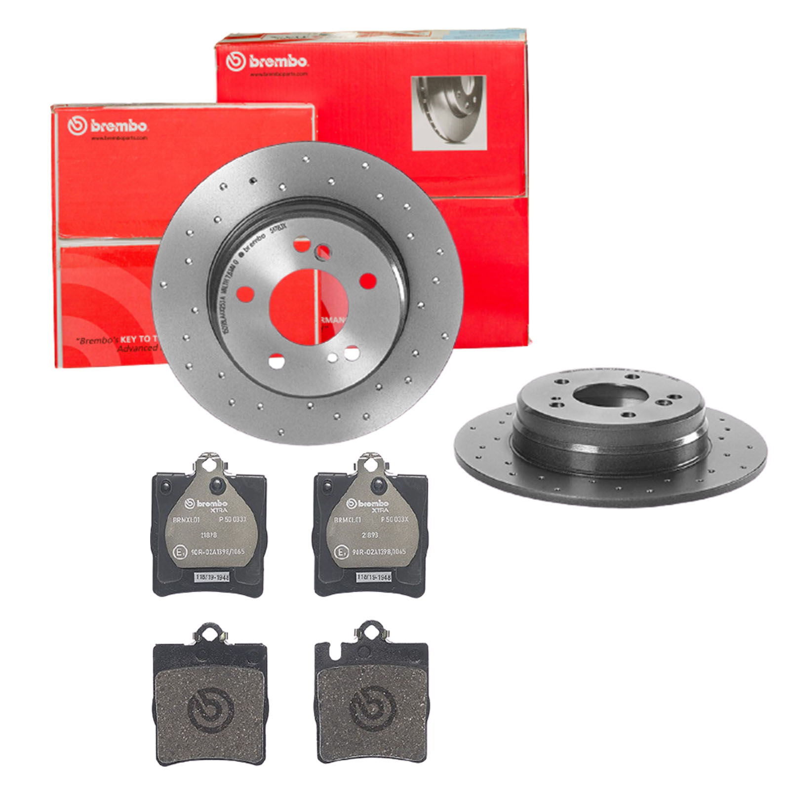 BREMBO Bremsesæt, skivebremser sk8k0f8959 bagaksel perforeret 278mm 9mm for MERCEDES-BENZ CHRYSLER